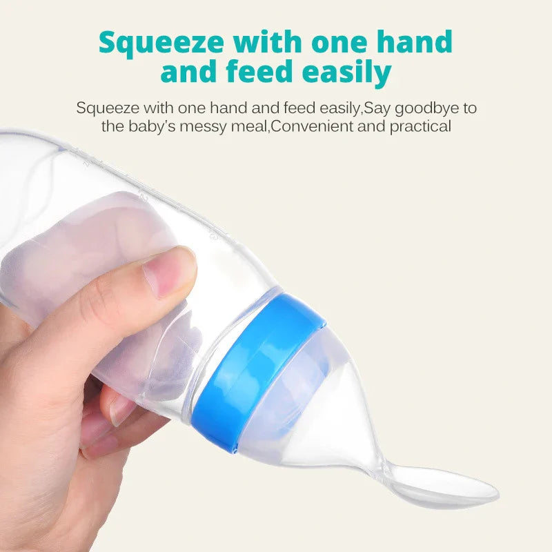 Softuru Baby Feeding Bottle – Silicone Spoon Milk & Cereal Feeder