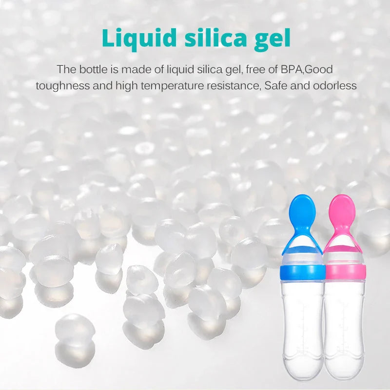 Softuru Baby Feeding Bottle – Silicone Spoon Milk & Cereal Feeder