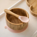 BOOMET Wooden Baby Bowl Set – Suction Plate with Fork & Spoon