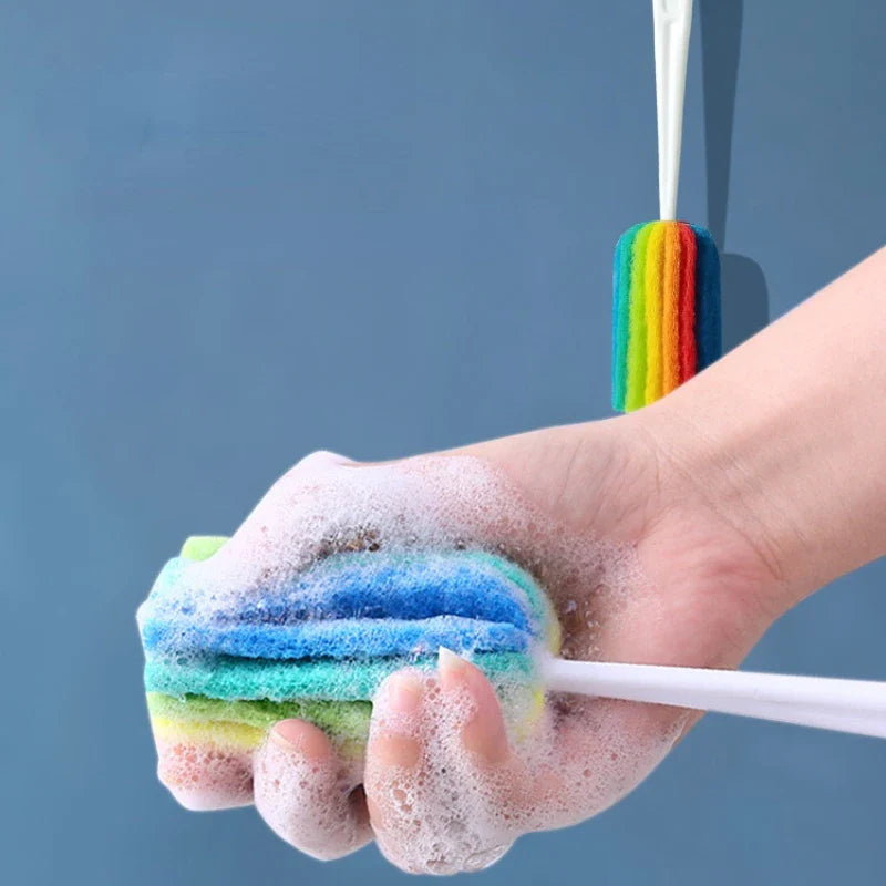 Germity Baby Bottle Cleaning Brush – Long Handle Colorful Sponge Cup Cleaner
