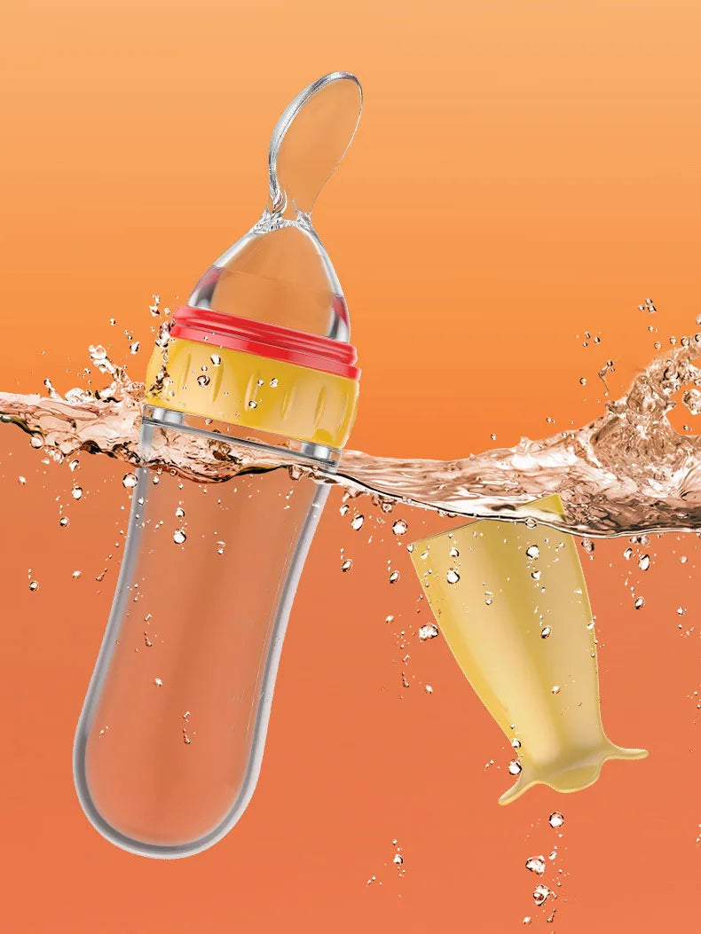 Softuru Baby Feeding Bottle – Silicone Spoon Milk & Cereal Feeder