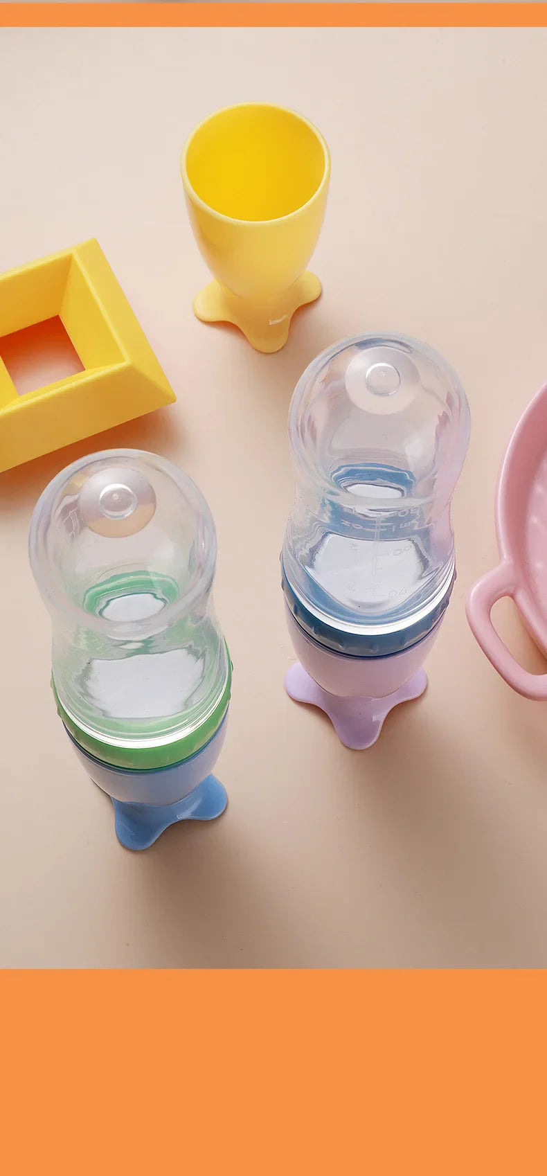 Softuru Baby Feeding Bottle – Silicone Spoon Milk & Cereal Feeder