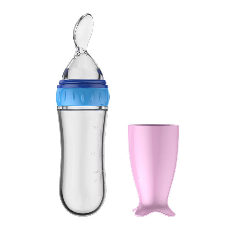 Softuru Baby Feeding Bottle – Silicone Spoon Milk & Cereal Feeder
