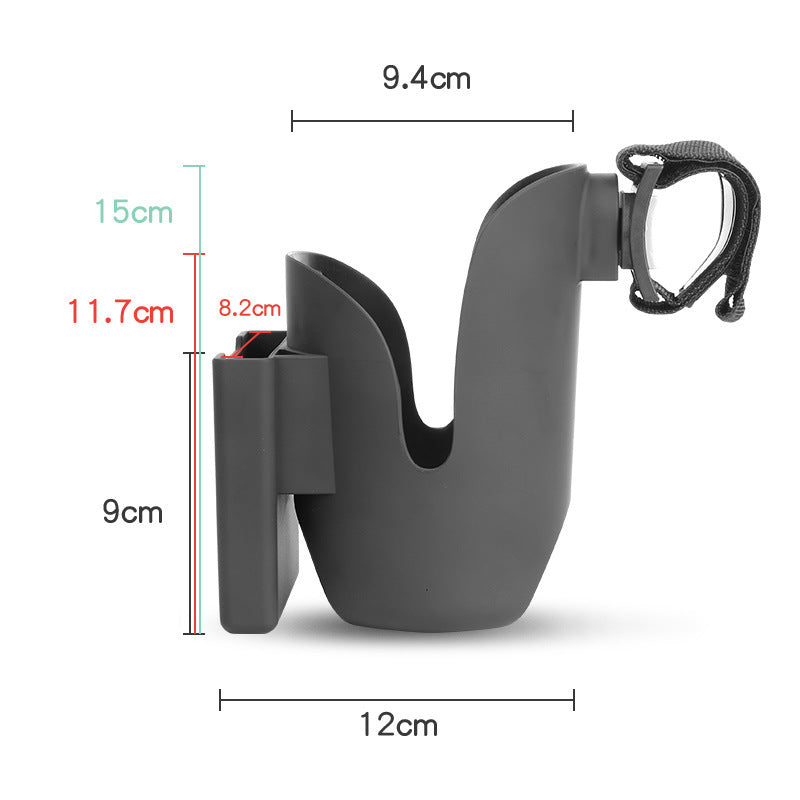 Lullumo Stroller Cup Holder with Phone Stand – ABS Universal 2-in-1