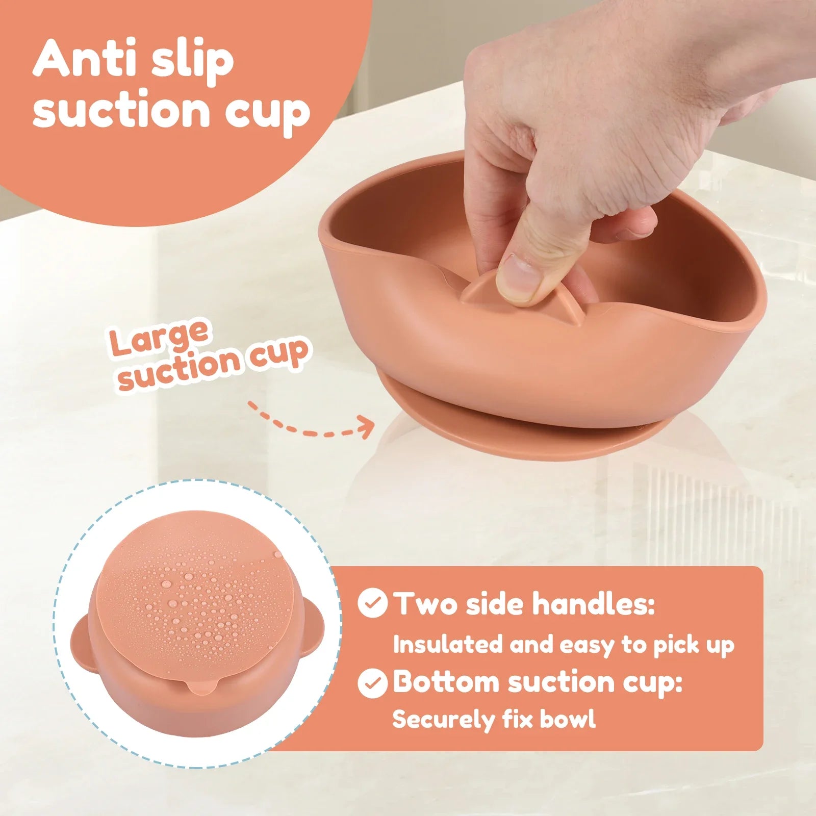 Stainless Steel Baby Bowl Set with Silicone Base & Spoons - 2 Pack