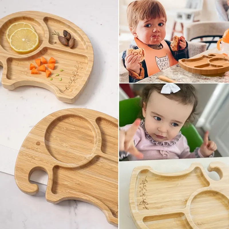 Bamboo Baby Tableware Set – Non-Slip Bowl, Plate & Utensils (6-Piece)