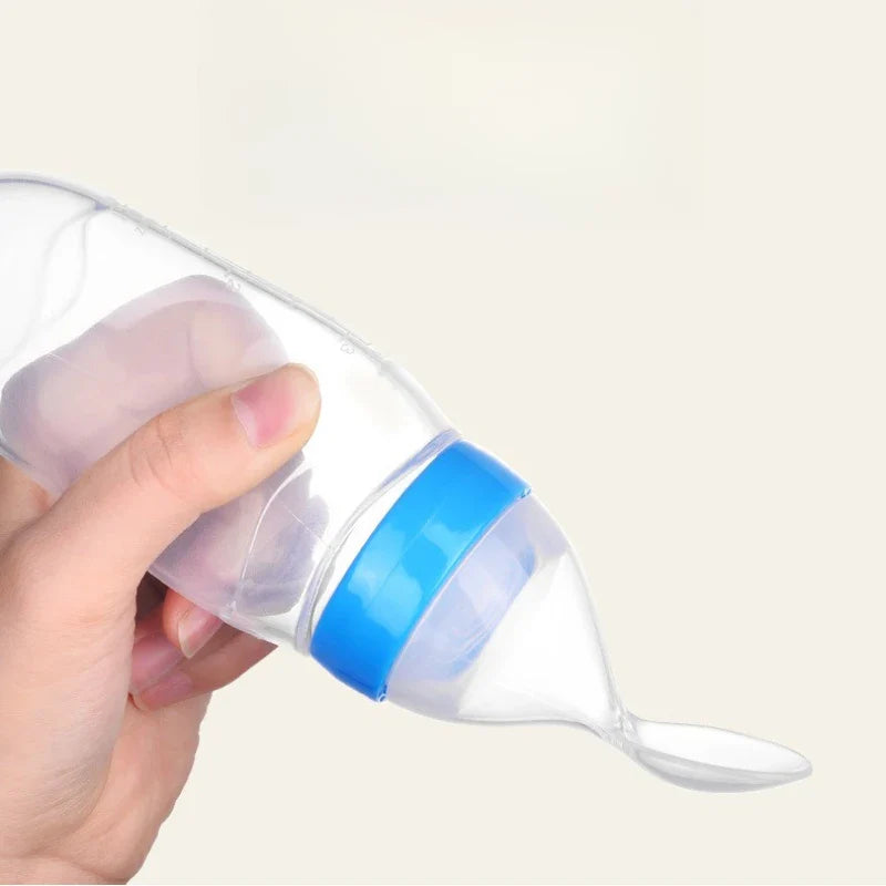 Zinezee Baby Feeding Bottle – Silicone Spoon Milk & Cereal Feeder