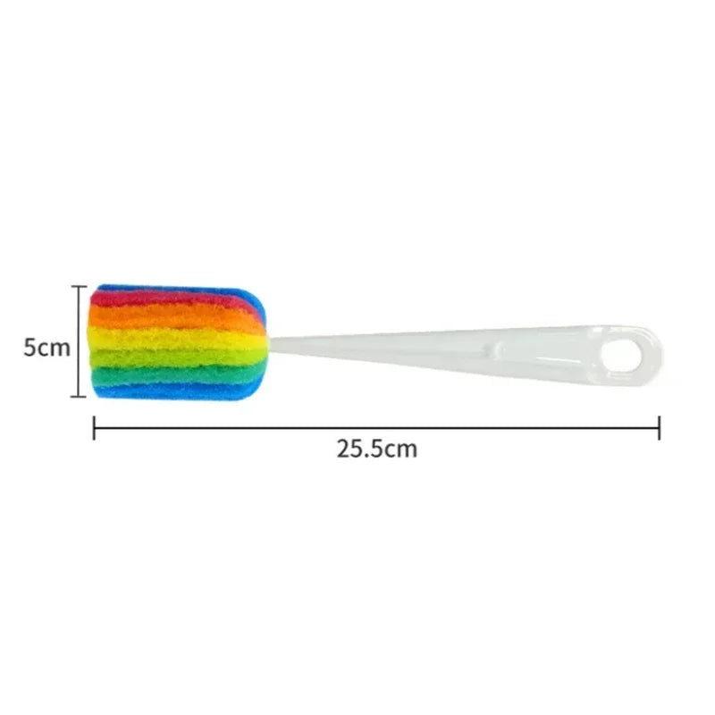 Germity Baby Bottle Cleaning Brush – Long Handle Colorful Sponge Cup Cleaner