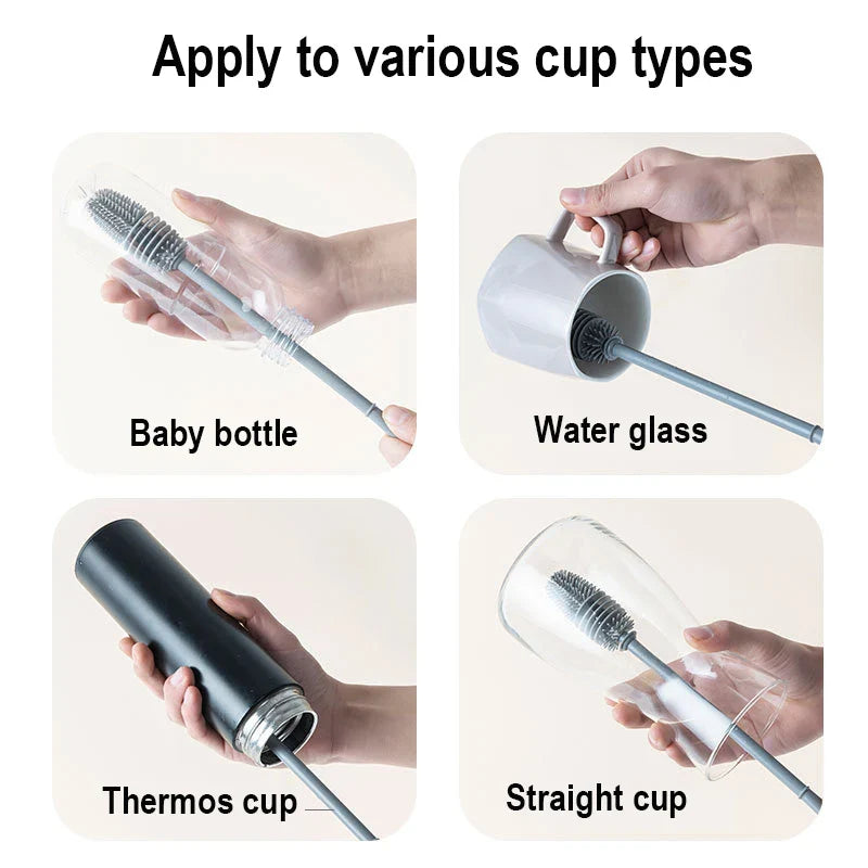 Bezzaki Baby Bottle Brush – 360° Rotating Silicone Cleaning Tool