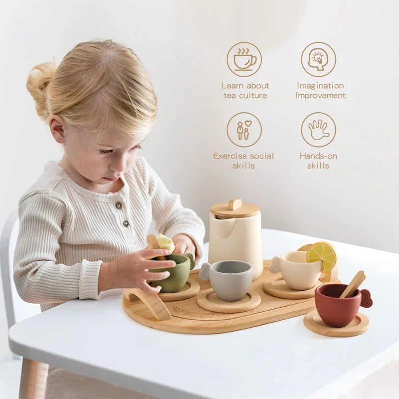 Silicone Kids Tea Set – 9-Piece Food-Grade Play Kit | BPA-Free