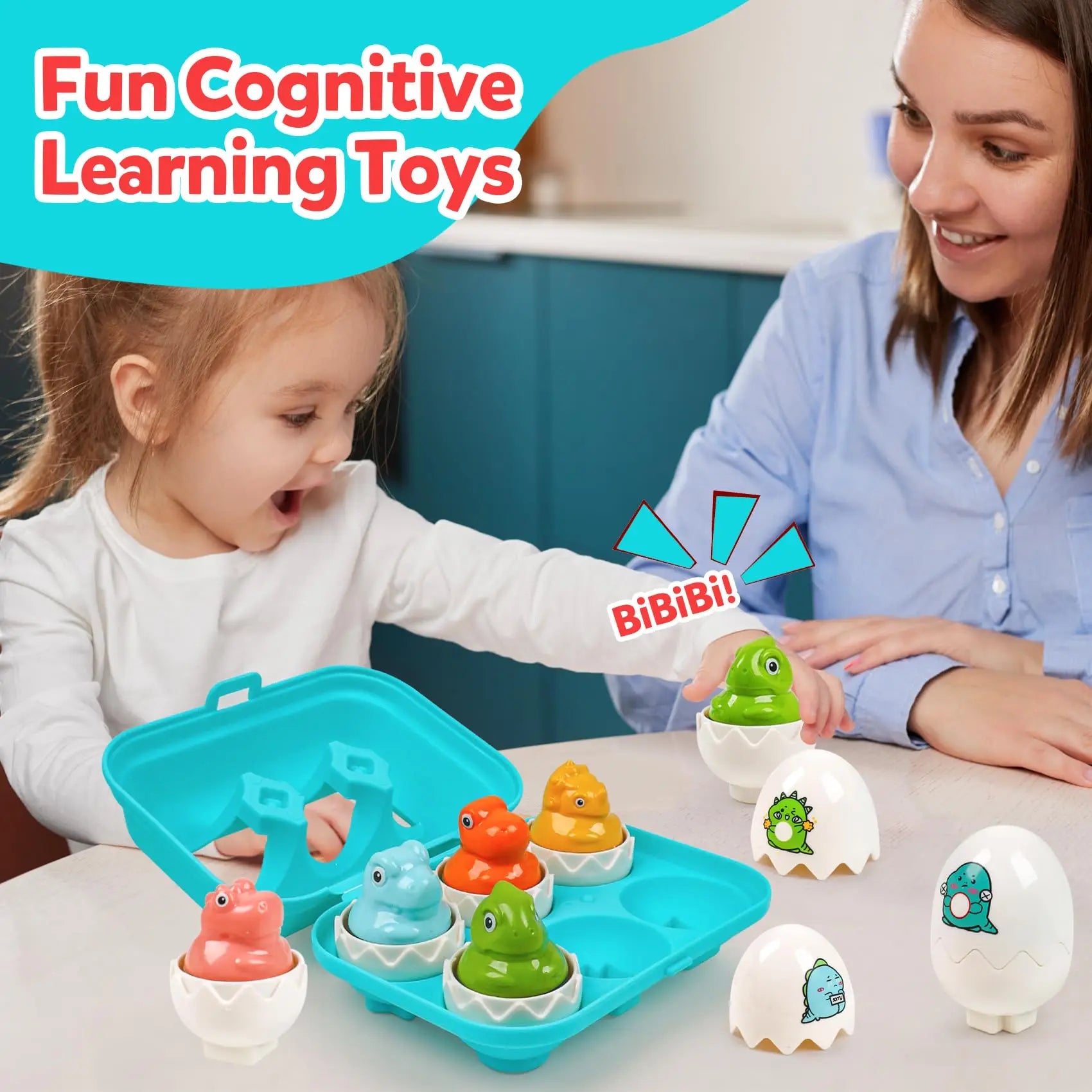Chickamic Matching Eggs – Montessori Shape Sorter & Educational Easter Set