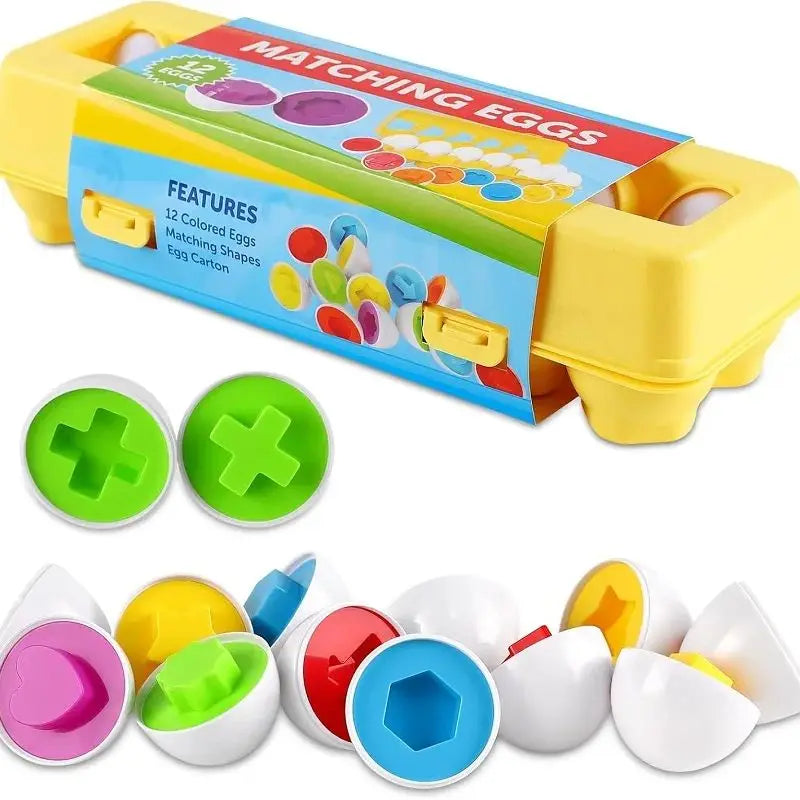Chickamic Matching Eggs – Montessori Shape Sorter & Educational Easter Set