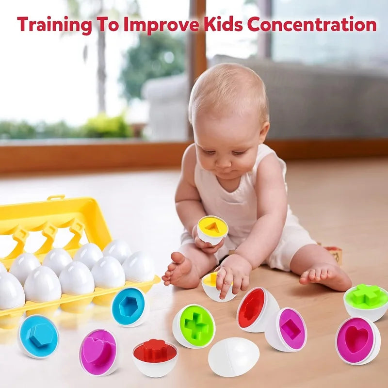 Chickamic Matching Eggs – Montessori Shape Sorter & Educational Easter Set