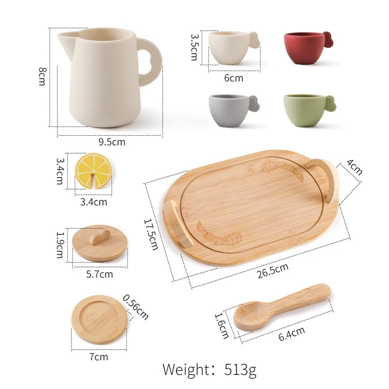Silicone Kids Tea Set – 9-Piece Food-Grade Play Kit | BPA-Free