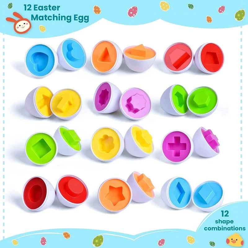 Chickamic Matching Eggs – Montessori Shape Sorter & Educational Easter Set