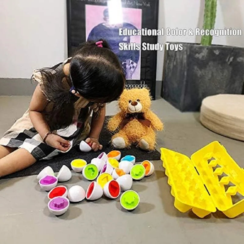 Chickamic Matching Eggs – Montessori Shape Sorter & Educational Easter Set