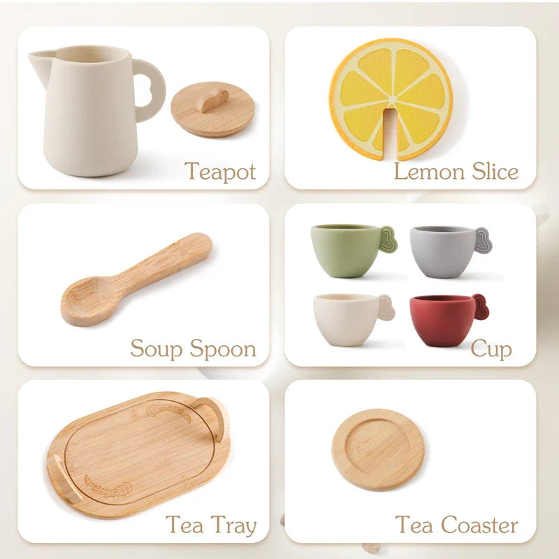 Silicone Kids Tea Set – 9-Piece Food-Grade Play Kit | BPA-Free