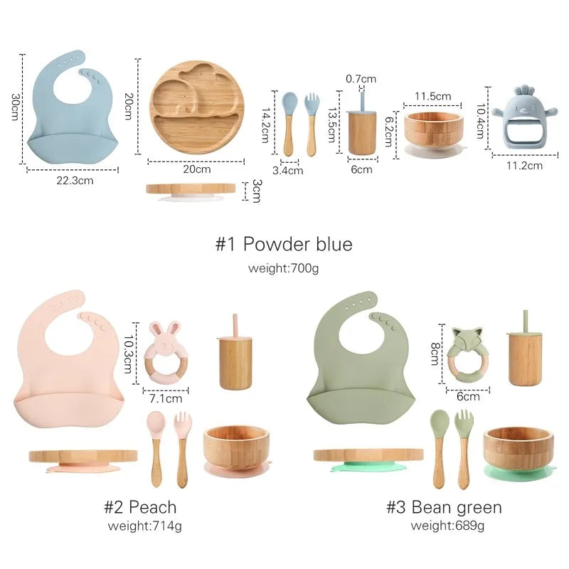 Bamboo Baby Tableware Set – Non-Slip Bowl, Plate & Utensils (6-Piece)
