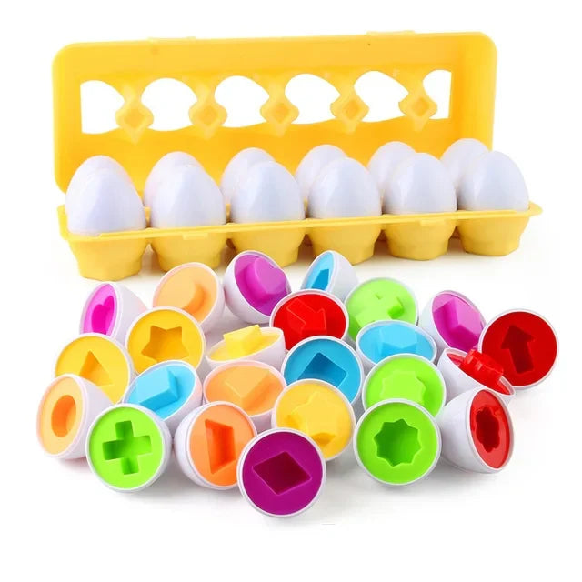 Chickamic Matching Eggs – Montessori Shape Sorter & Educational Easter Set