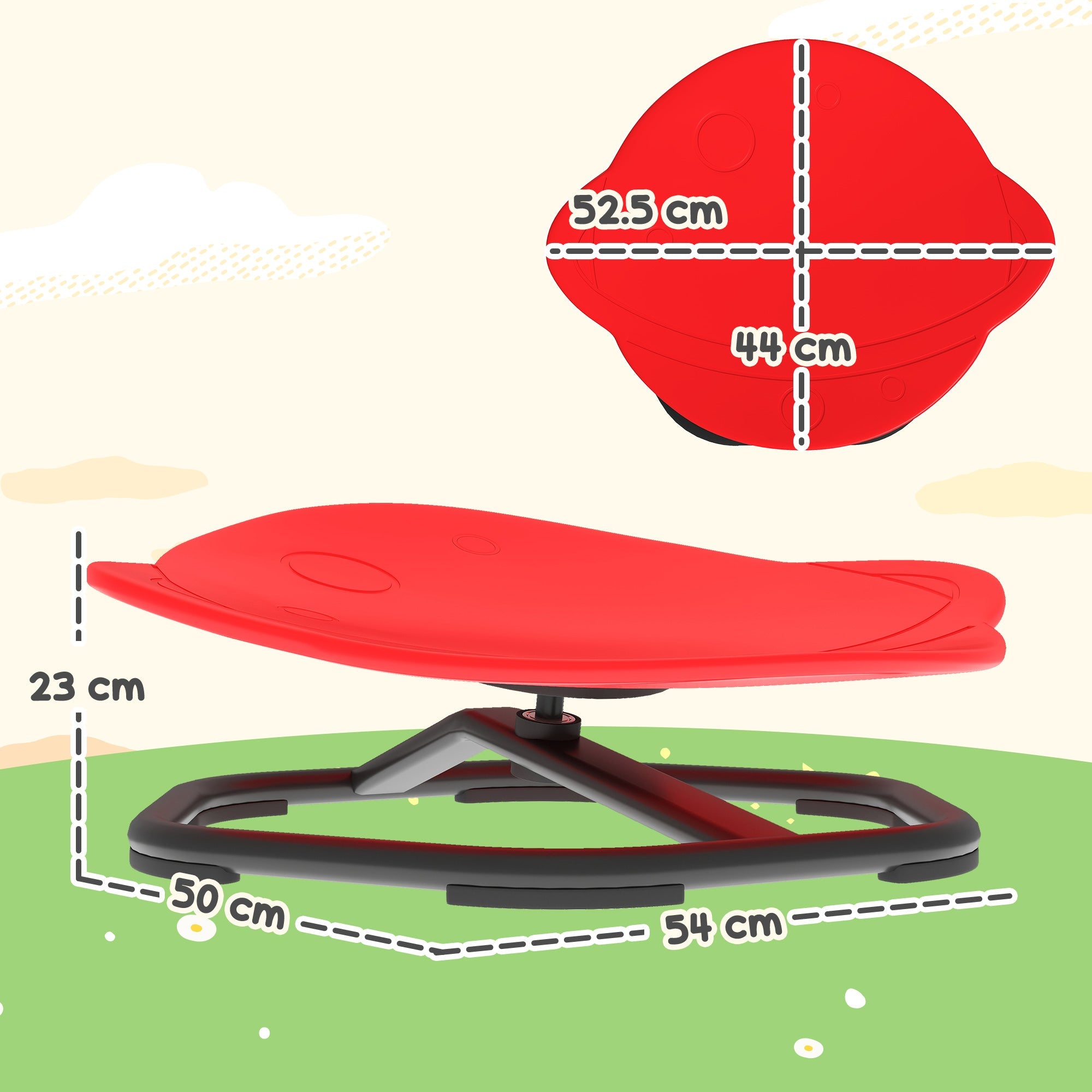 AIYAPLAY Planet-Shaped-kids Swivel Chair, Sensory Spinning Chair for Balance, Coordination Training, Red