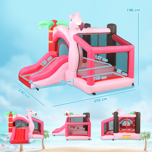 AIYAPLAY Inflatable Bounce House for Kids with Slide, Ball Pit, Basketball Hoop and Blower for Indoor Outdoor Garden, Pink