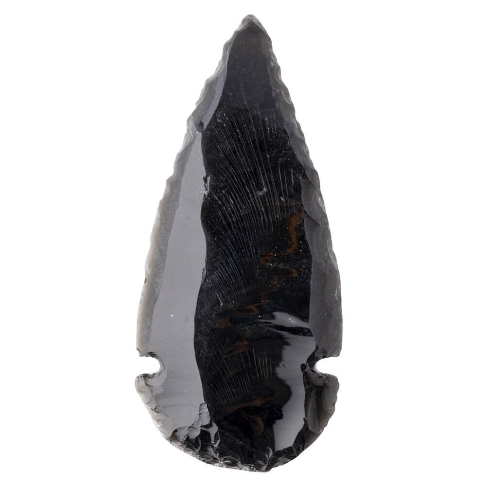 Obsidian Arrowhead Natural Volcanic Glass Collectible Crystal (SINGLE)