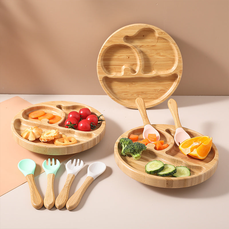 SnuggleSprout Wooden Feeding Bowl – Safe Natural Baby Tableware