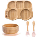 SnuggleSprout Wooden Feeding Bowl – Safe Natural Baby Tableware