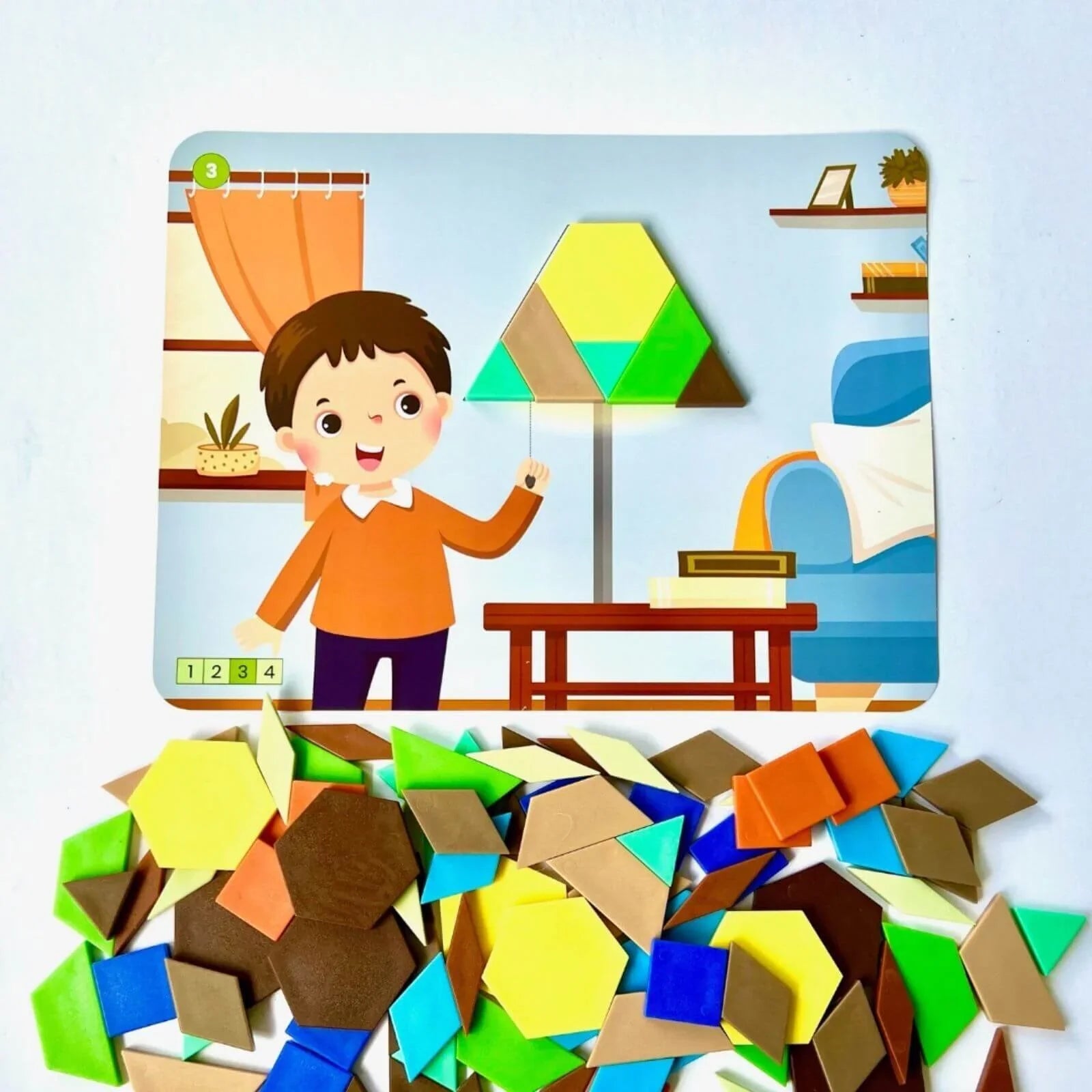 hand2Mind Recycling & Conservation Pattern Block Puzzle Set