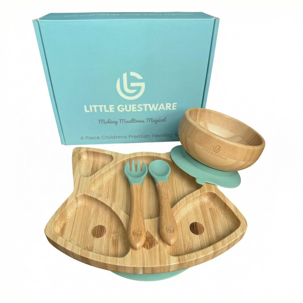 Fox Bamboo Feeding Set - Plate, Bowl, Spoon & Fork Gift Set