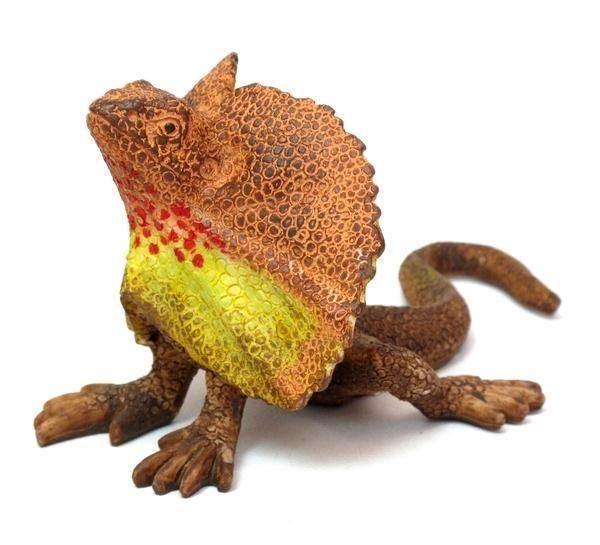 Large 17cm Frilled Lizard Detailed Animal Figure Toy for Ages 3 and Up